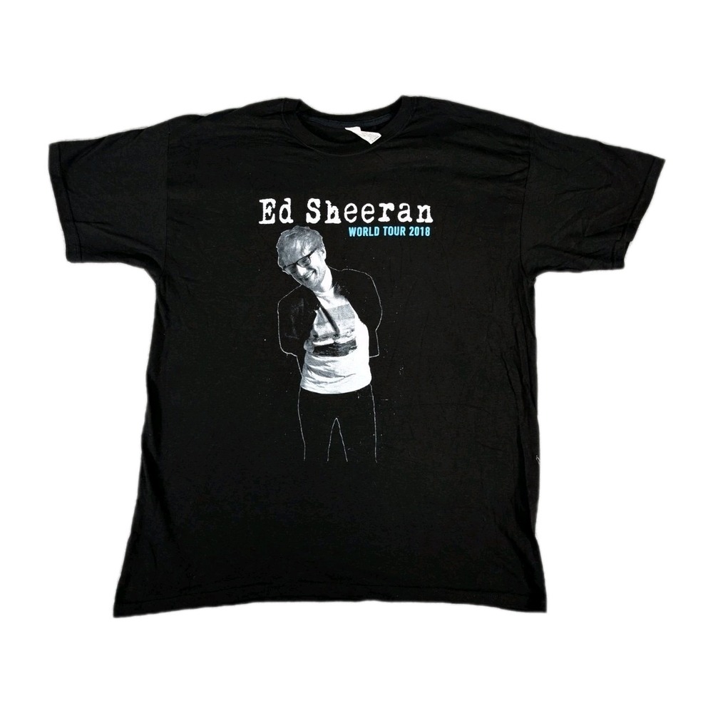 Ed Sheeran Tee Shirt Mens Size XL‎ Black Concert World Tour 2018 Graphics New
